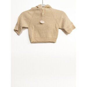 Empress Baby Girls Ivory Cotton Sweater Solid Pullover 3/4 Sleeve Hooded 18-24M